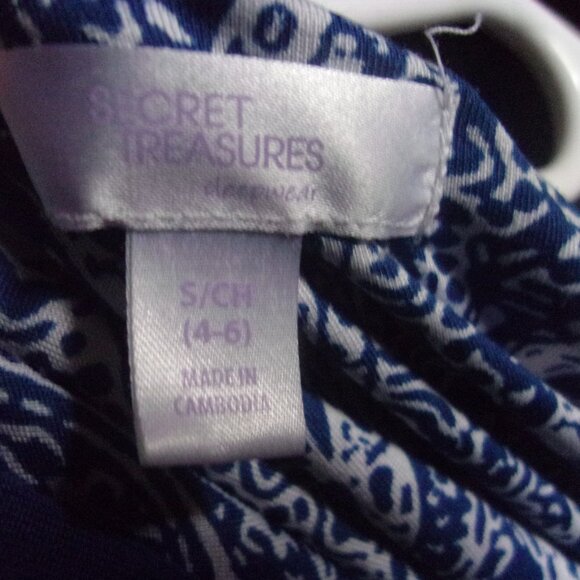 Women's Secret Ttreasures Long Blue/White Nightgown Dress S/CH (4-6) - Picture 6 of 7